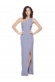 Floor Length One Shoulder Crepe Prom Dress with Pencil Skirt and Side Split UK Clearance