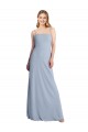 Straight Neckline Crepe Slip Prom Dress with Strappy Back UK Clearance