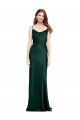 Fitted Cowl Neck Long Stretch Satin Slip Prom Dress with V-Back UK Clearance