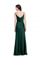 Fitted Cowl Neck Long Stretch Satin Slip Prom Dress with V-Back UK Clearance