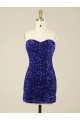 Short Sweetheart Velvet Sequin Prom Dress UK Clearance