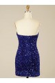 Short Sweetheart Velvet Sequin Prom Dress UK Clearance