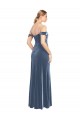 Draped Sleeves Wide Scoop Neck Off the Shoulder Velvet Prom Dress UK Clearance