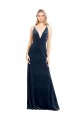 V-Back Long Velvet Prom Dress with Notched V-Neck and Spaghetti Straps UK Clearance