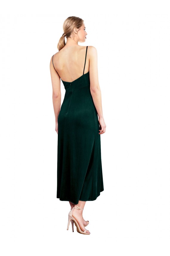 Midi Length Cowl Neck Velvet Slip Cocktail Prom Dress / Homecoming Dress UK Clearance