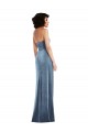 Strapless Velvet Maxi Prom Dress with Draped Skirt UK Clearance