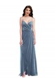 Velvet Wrap Maxi Prom Dress with Pockets UK Clearance