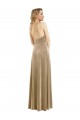 High Neck Halter Open Back Long Velvet Maxi Prom Dress with Pockets UK Clearance