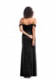 Off the Shoulder Drapped Sleeves Stretch Velvet Prom Dress UK Clearance