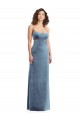 Spaghetti Strap Long Full Length Velvet Maxi Prom Dress UK Clearance