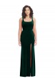 Square Neck Long Velvet Maxi Prom Dress UK Clearance