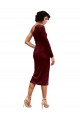 One Shoulder Fitted Short Midi Length Velvet Prom Dress UK Clearance