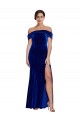 Full Length Long Velvet Prom Dress with Side Split UK Clearance