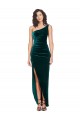 One Shoulder Velvet Front Wrap Prom Dress  UK Clearance