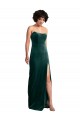 Scooped Strapless Long Velvet Prom Dress with Daring Side Slit UK Clearance