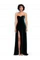 Sweetheart Fluid Velvet Prom Dress with High Split UK Clearance